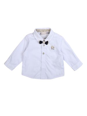 Boys White Long Sleeve Woven Shirt